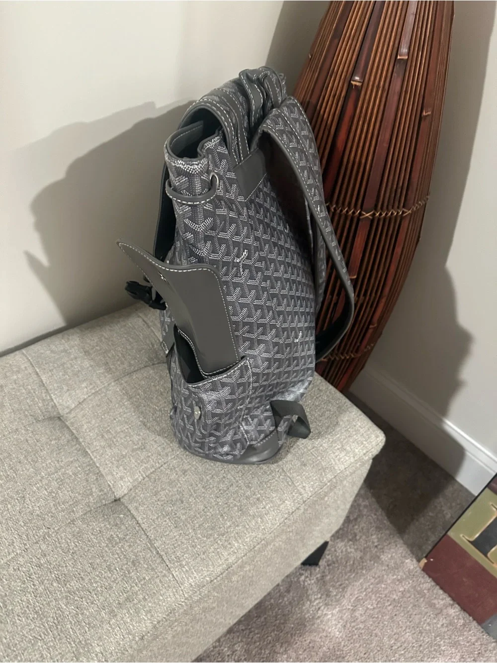 Gray Patterned Men's Backpack - Stylish Everyday Carry